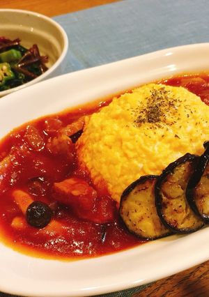 巻かない！トマトソースのオムライス☻-レシピのメイン写真