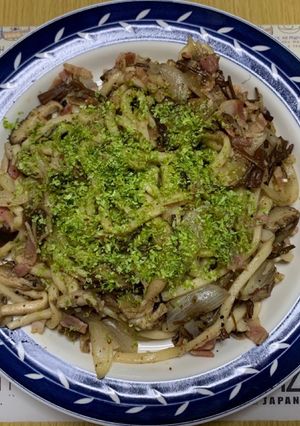 MrsWongちのきのこベーコン焼うどん-レシピのメイン写真