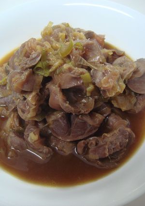 砂肝のピリ辛醤油炒め煮・長ネギたっぷり！-レシピのメイン写真