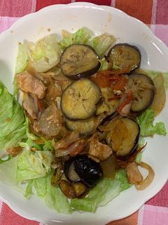やきとり缶とナスとトマトの簡単炒め-レシピのメイン写真