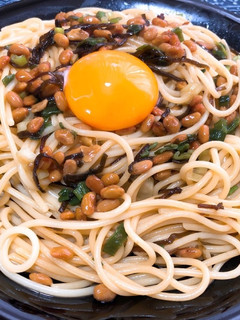 バターが香る☆納豆と塩昆布の和風パスタ-レシピのメイン写真