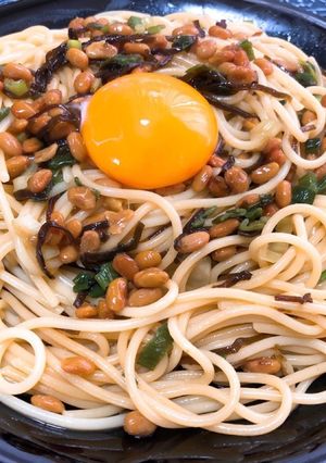 バターが香る☆納豆と塩昆布の和風パスタ-レシピのメイン写真