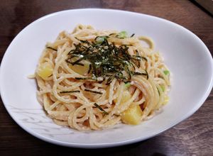 パスタソースで！たらこクリームパスタ-レシピのメイン写真