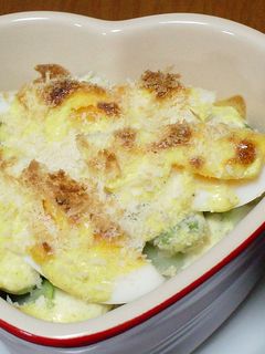 そら豆とゆで卵のカレーマヨ焼き-レシピのメイン写真