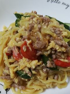 きゅうりとトマトの中華風あんかけ焼きそば-レシピのメイン写真