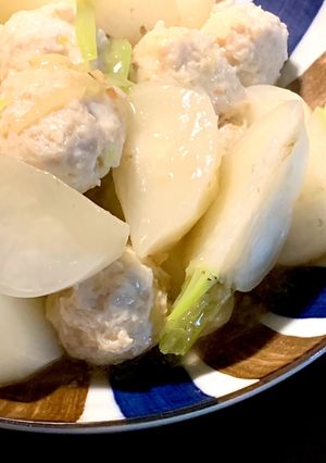 生姜香る鶏つくねとカブの餡掛け-レシピのメイン写真