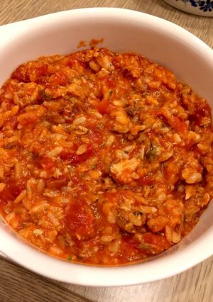 ご飯でスグ!鯖缶トマトリゾット-レシピのメイン写真
