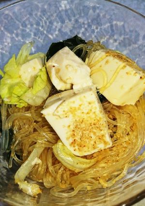 レタスとワカメ、豆腐の春雨サラダ-レシピのメイン写真