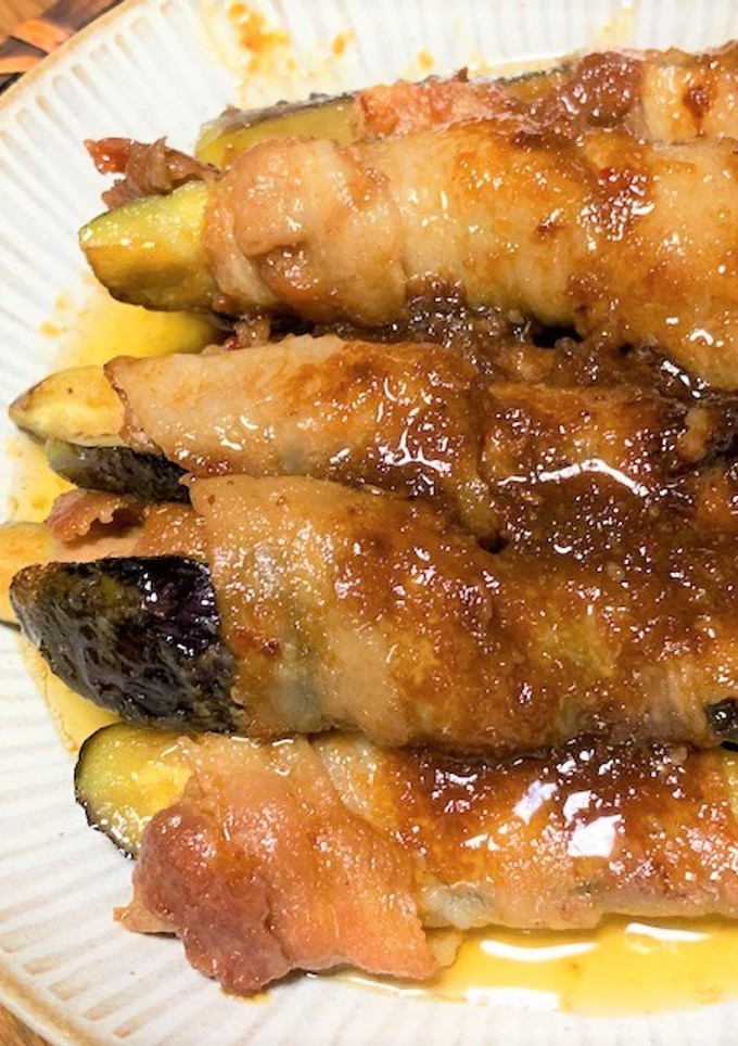 茄子の肉巻き♡焼き肉のたれのみで味付け-レシピのメイン写真