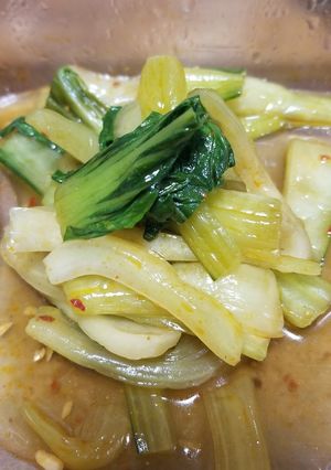 チンゲン菜の和え物　食べるラー油風味-レシピのメイン写真