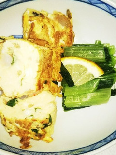 エビだし巻き小松菜添え(血ダ食1425)-レシピのメイン写真