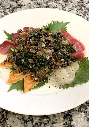 みょうがと梅と大葉の和風カルパッチョ-レシピのメイン写真