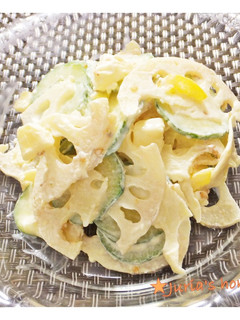 蓮根クリームチーズマヨサラダ-レシピのメイン写真