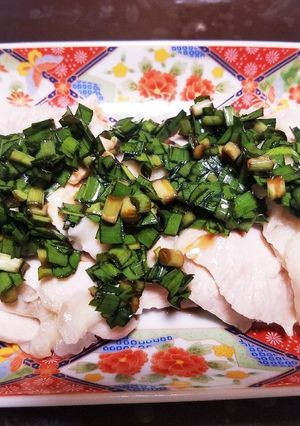 しっとり鶏胸肉のニラ醤油がけ-レシピのメイン写真