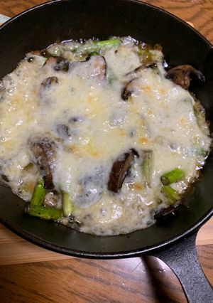 アスパラとマッシュルームのチーズ焼き-レシピのメイン写真