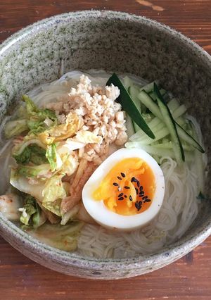 混ぜるだけ〜簡単スープで！そうめん冷麺-レシピのメイン写真
