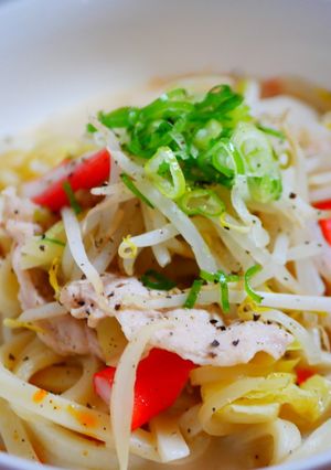 お野菜たっぷり☆豆乳ちゃんぽん風うどん-レシピのメイン写真