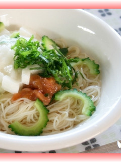 さっぱり♪梅とろろそうめん-レシピのメイン写真