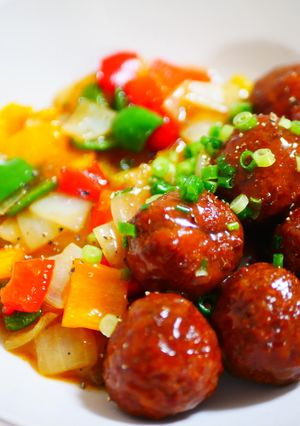 お豆腐でふっくら♪カラフル肉団子-レシピのメイン写真