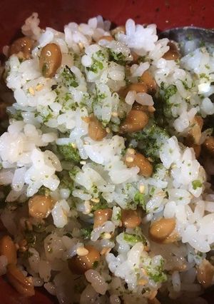 納豆とゴマ、青のりのごちゃ混ぜご飯-レシピのメイン写真