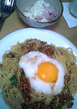 納豆＆とろろパスタん-レシピのメイン写真
