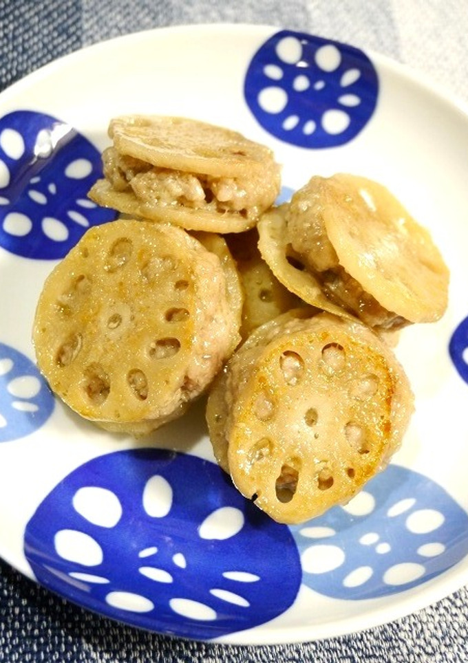 簡単！はさみ蓮根の塩焼き-レシピのメイン写真