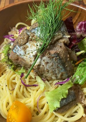秋刀魚のマリネパスタ、肝ソース-レシピのメイン写真