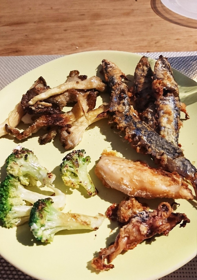 オーブンde揚げない 魚とイカの唐揚げ-レシピのメイン写真