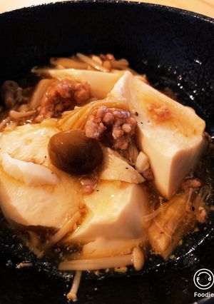 10分で出来る！豆腐のひき肉きのこ餡掛け-レシピのメイン写真