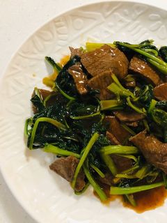 簡単!牛とほうれん草のオイスター炒め-レシピのメイン写真