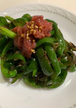 ピーマンと塩昆布のおかか梅肉あえ-レシピのメイン写真
