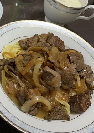 お手頃お肉で　ご馳走ステーキパスタ-レシピのメイン写真