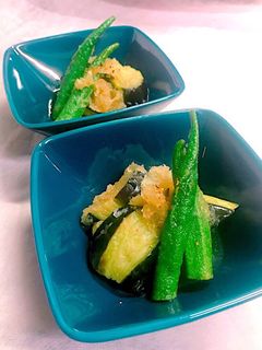 茄子とオクラの麺つゆ下ろしびたし-レシピのメイン写真