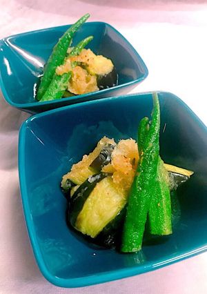 茄子とオクラの麺つゆ下ろしびたし-レシピのメイン写真