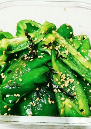 簡単!ピーマンの塩昆布ゴマ油炒め-レシピのメイン写真