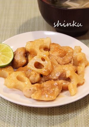 簡単！すだちde鶏もも肉と蓮根の甘酢炒め-レシピのメイン写真