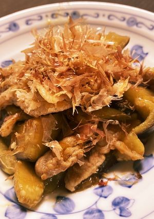 なすと豚こま肉の梅ポン炒め-レシピのメイン写真
