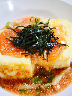 ぷちぷち楽しい♪明太きのこの揚げ出し豆腐-レシピのメイン写真