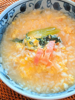 チンゲン菜とベーコンの中華スープリゾット-レシピのメイン写真