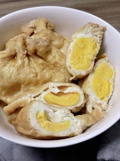 簡単♪油揚げと卵の巾着煮-レシピのメイン写真