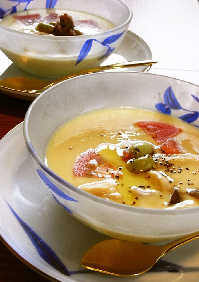 トマトと枝豆の冷たい茶碗蒸し-レシピのメイン写真
