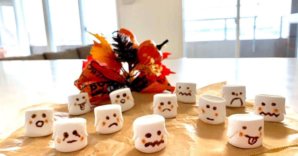 子どもと作る♬簡単おばけマシュマロ by ニジノママ 【クックパッド