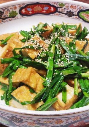 厚揚げとニラの味噌煮-レシピのメイン写真