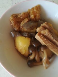 コンニャクと豚肉で煮物-レシピのメイン写真