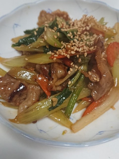 ★セロリと豚肉の甘辛きんぴら-レシピのメイン写真