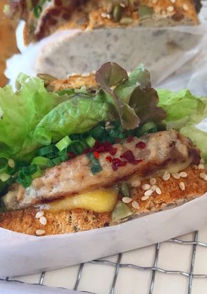 ケトサンド〜鶏と蓮根のふわふわつくね〜-レシピのメイン写真