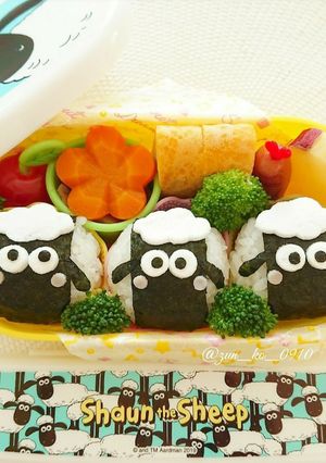 簡単キャラ弁♪丸お握り♪ひつじのショーン-レシピのメイン写真