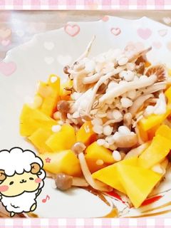マクロビ☆柿ときのこのつぶつぶマリネ-レシピのメイン写真