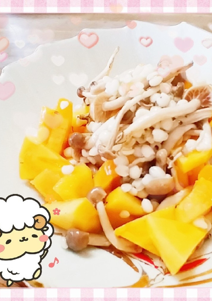 マクロビ☆柿ときのこのつぶつぶマリネ-レシピのメイン写真
