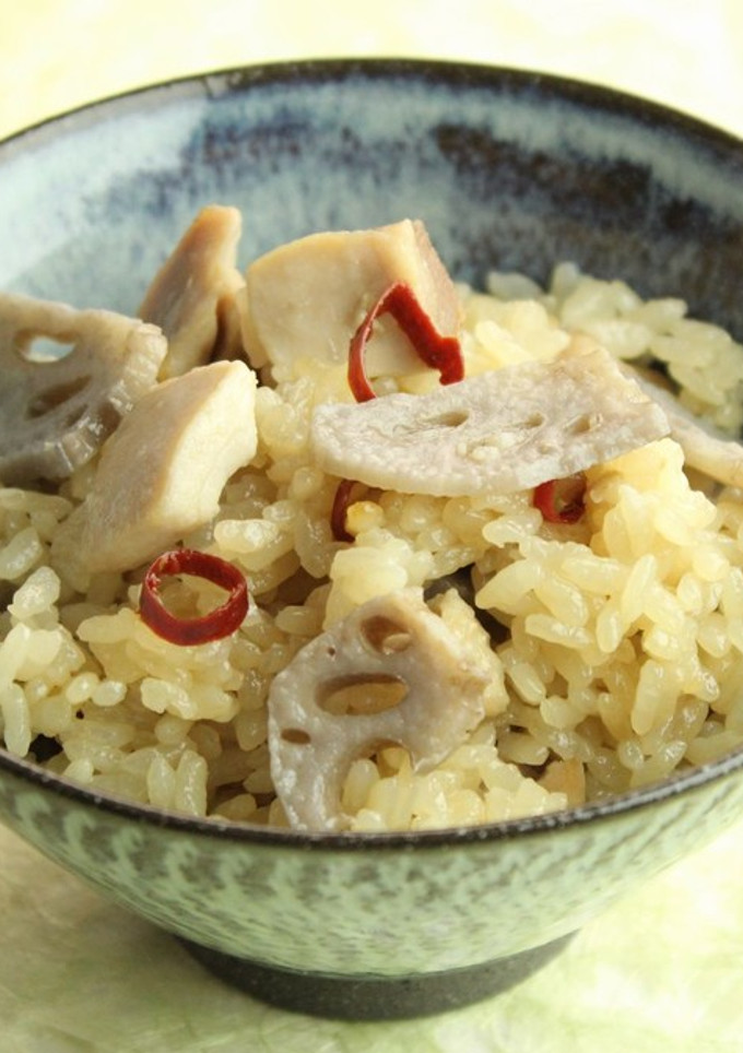 鶏肉と蓮根の炊き込みご飯-レシピのメイン写真